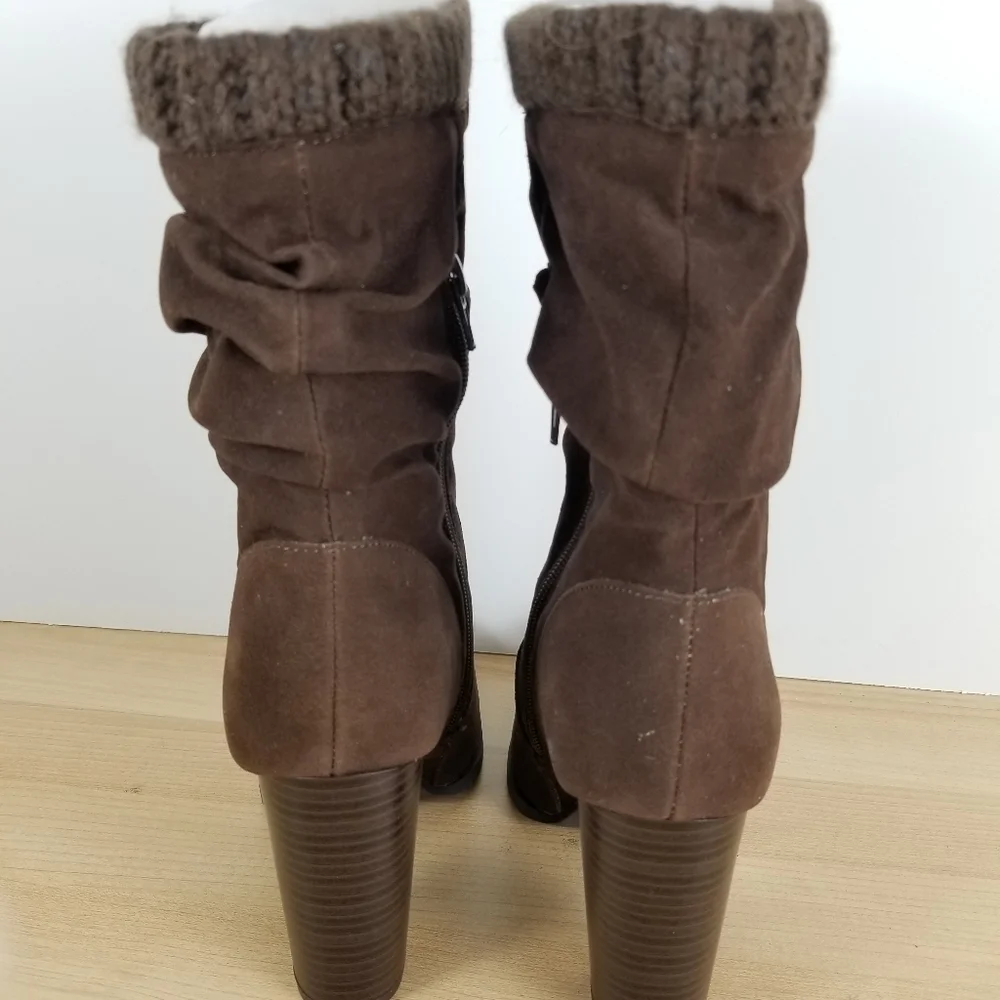 NWOT Shoedazzle High Heel Boots Brown Over the Ankle Booties